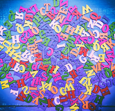 Multicolored wooden letters