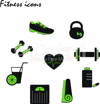 Green fitness icons.eps
