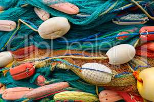 background of colorful fishing nets