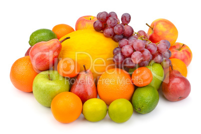 fruit and berries isolated on white