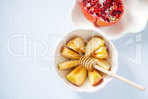 Apples, pomegranate and honey for Rosh Hashanah