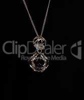 Beautiful necklace over black background