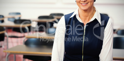 Smiling female teacher in the class room