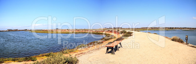 Bench overlooking the peaceful and tranquil marsh of Bolsa Chica