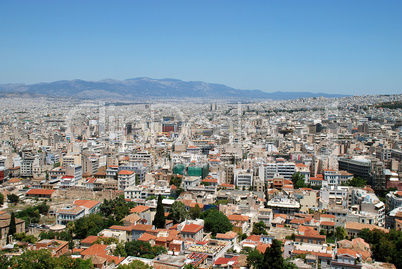 Panorama view from the Acropolis of Athens