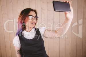 Woman taking a selfie