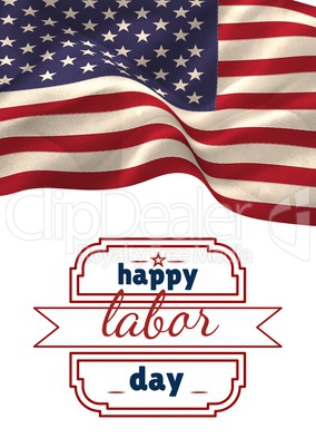 Labor day text over US flag