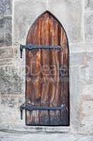 Wooden medieval castle doors
