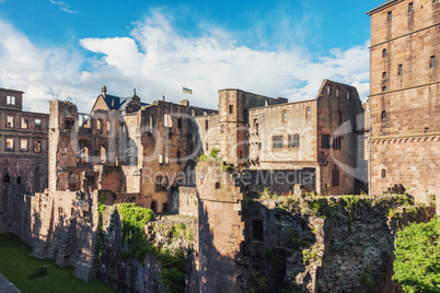 Ruins of Heidelberg castle in Germany