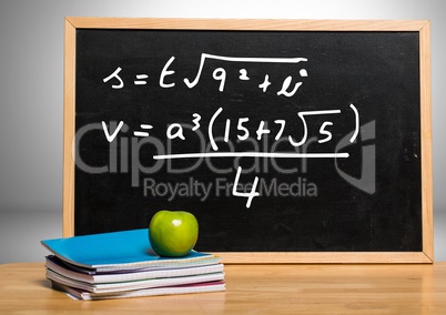 math equations on blackboard
