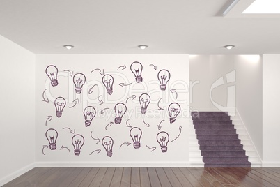 Conceptual graphic on 3D room wall