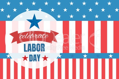 Labor day text over US flag