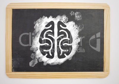 brain icon on blackboard