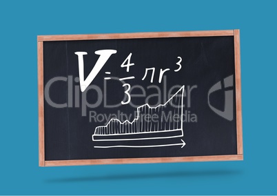 math equations on blackboard with chalk