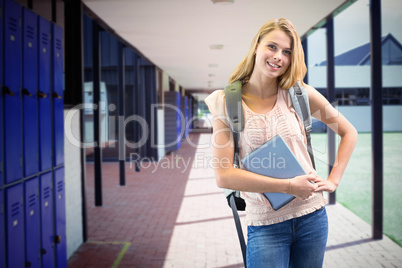 Composite image of smiling student