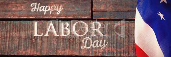 Composite image of poster of happy labor day text
