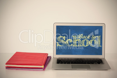 Composite image of back to school text against white background