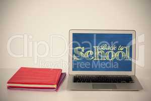 Composite image of back to school text against white background