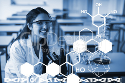 Composite image of graphic image of chemical structure