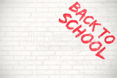 Composite image of graphic image of red back to school text