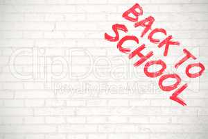 Composite image of graphic image of red back to school text