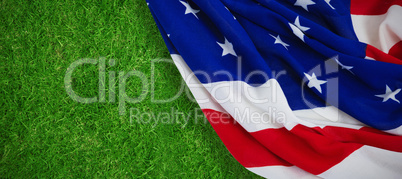 Composite image of close-up of american flag