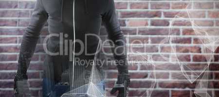 Composite image of robber wearing black hoodie