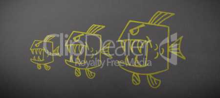 Composite image of image of fish on white background