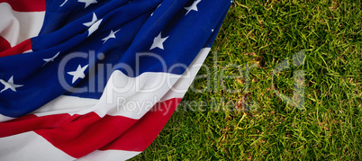 Composite image of star shapes on american flag