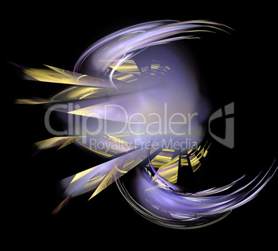 image of one Digital Fractal on Black Color