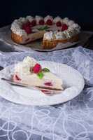 fresh and delicious raspberry cream pie