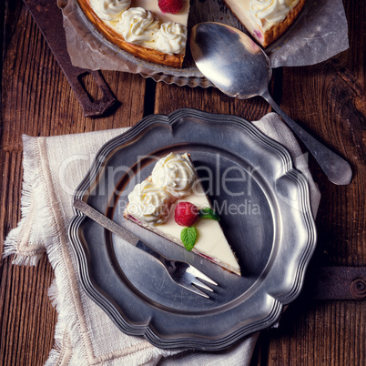 fresh and delicious raspberry cream pie