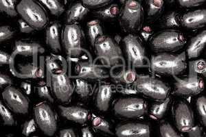 Close-up black beads. Texture.