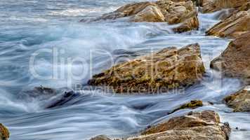 Coastal with rocks ,long exposure picture from Costa Brava, Spai