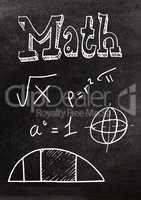 Math doodles on blackboard