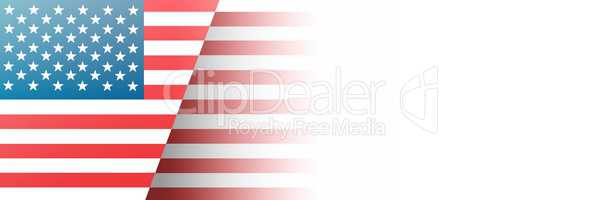 Vector USA flag with white transition