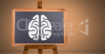 brain on blackboard