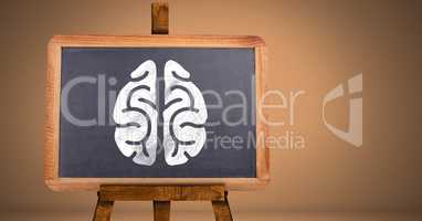 brain on blackboard