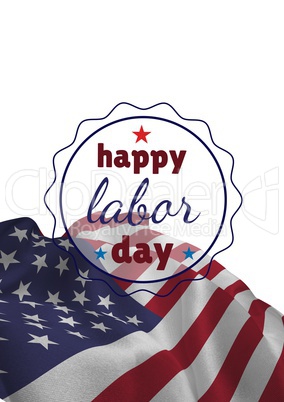 Labor day text over US flag