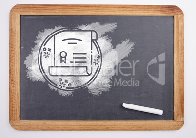 certificate on blackboard with chalk