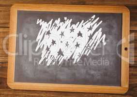 stars on blackboard