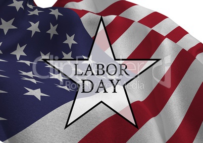 Labor day text over US flag