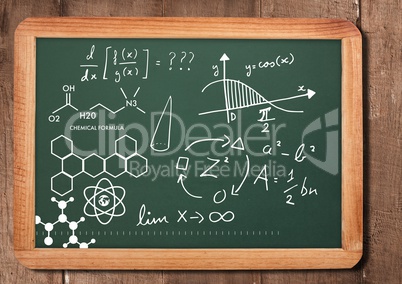 chemical science formula on blackboard