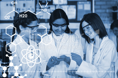 Composite image of graphic image of chemical formulas