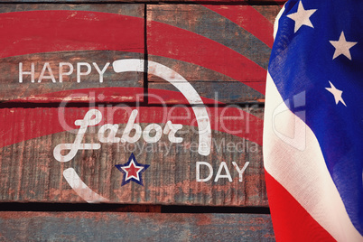 Composite image of digitally generated image of happy labor day banner