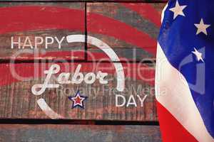 Composite image of digitally generated image of happy labor day banner