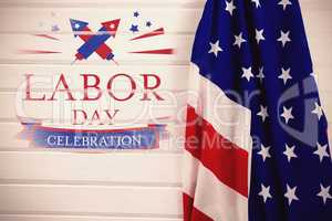 Composite image of digital composite image of labor day celebration text