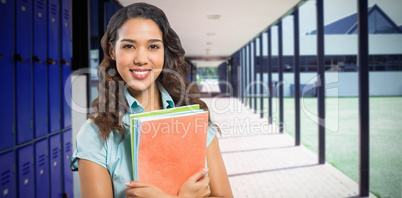 Composite image of happy student