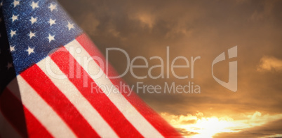 Composite image of close-up of american flag