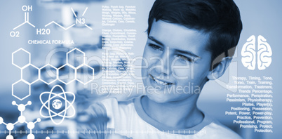 Composite image of graphic image of chemical formulas